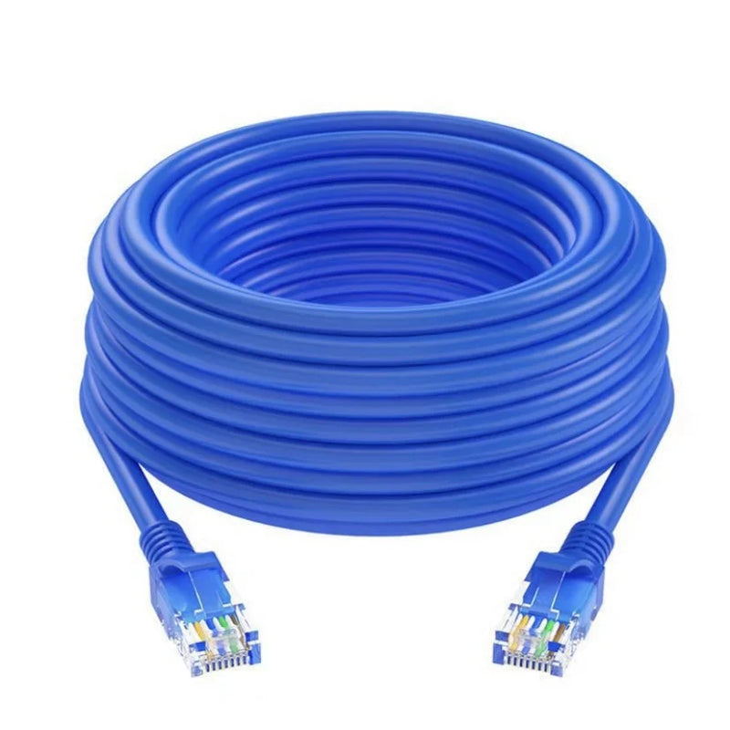 Cabo de rede Ethernet blindado RJ45 Cat5 azul de 2 m, 3 m, 5 m, 10 m e 15 m para internet, LAN, computador e modem.