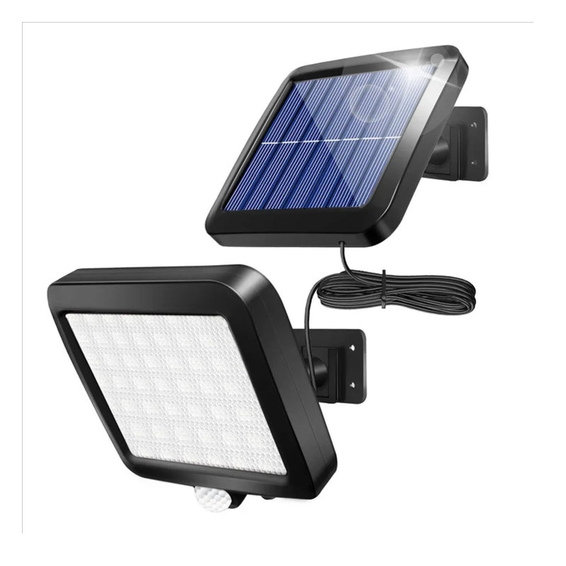 Luminária solar com 56 LEDs, sensor de presença humana, lâmpada IP44, à prova d'água, para áreas externas