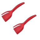 Kit com 2 ou 3 Espátulas de Silicone Multiuso com Palito para Ovos, Bife, Panqueca e Tapioca