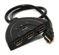 Cabo adaptador 3x1 para switch hub HDMI, 3 entradas e 1 saída, alta resolução, Full HD 4K, compatível com TV, PC, notebook, console, filmes