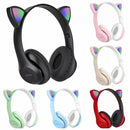 Fone de ouvido Bluetooth com orelhas de gatinho LED para meninos e meninas em cores variadas