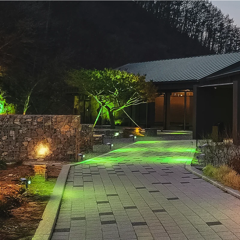 Kit de energia solar verde de 10 W com 2 luzes de jardim LED