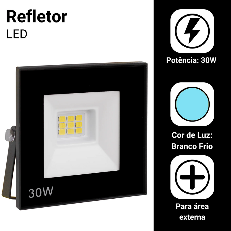 Refletor Led 30W Bivolt Impermeável