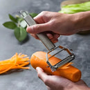 Kit Descascador e Cortador de Frutas com Lâmina Dupla em Aço Inox 3 Peças para Vegetais