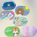 Design de carpete oval fofo multicolorido para banheiro absorvente de secagem rápida antiderrapante