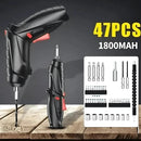 Mini Kit de Parafusos Recarregável USB Portátil 47 Chaves 360 Graus Sem Fio Bivolt