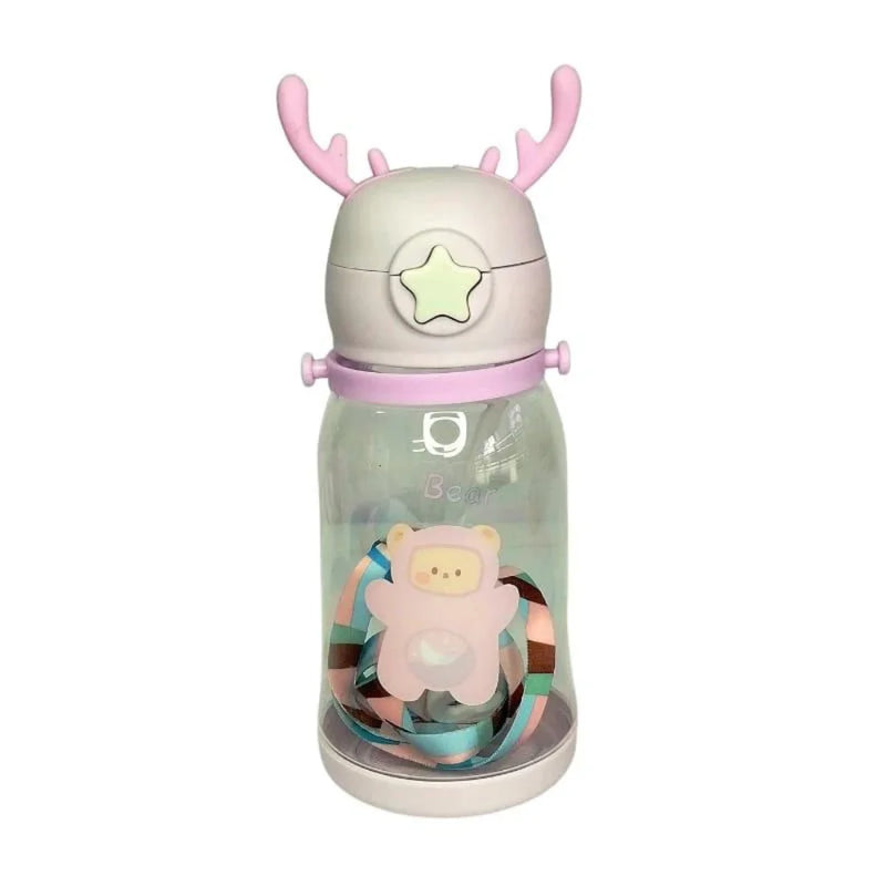 Garrafa de água infantil portátil Alce com desenho multicolorido