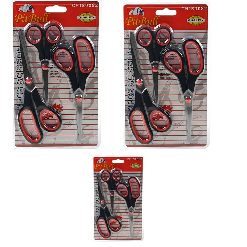 Kit com 3 tesouras de cabelo multifuncionais de aço inoxidável