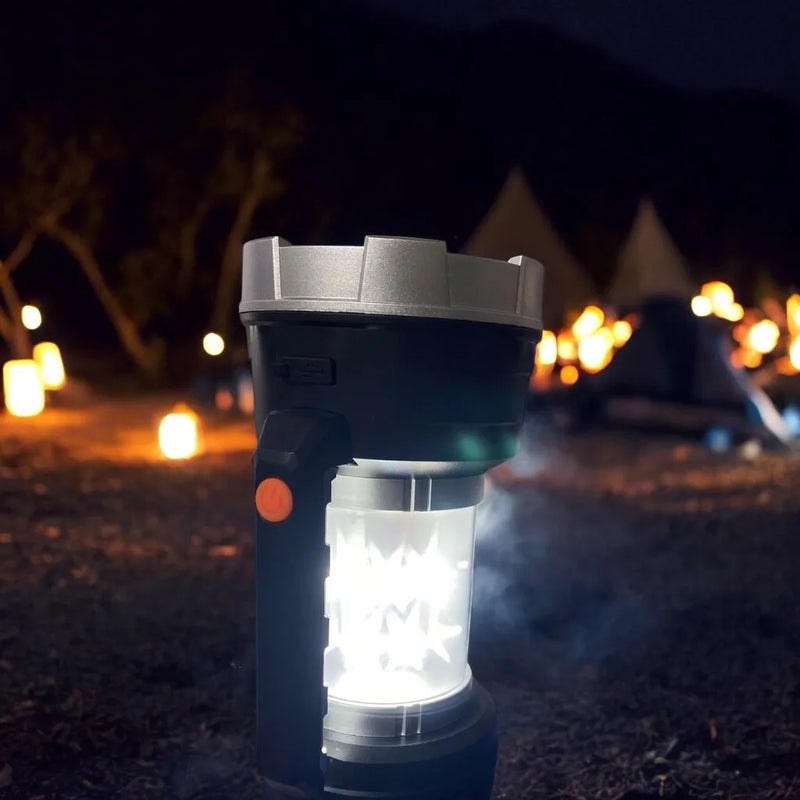 Lanterna Lamparina Luminaria 3 Funçoes Estrela Carregador Solar USB Acampamento Trilha Potente