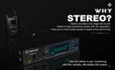 Sistema sem fio PTM-10 para monitoramento intra-auricular, com transmissor de áudio estéreo UHF e receptor de corpo 900MHz/500MHz, em metal Phenyx pro.