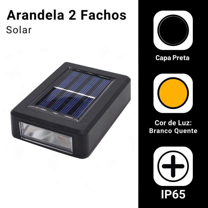 Kit 4 Luminária de Parede Slim Solar Lander 2 Focos Luz Quente