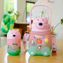 KIT Garrafas de Água 900ML + 200ML Infantil de Urso