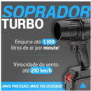 Soprador turbo portátil recarregável via USB com 2 baterias Bivolt