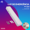 Luminária de emergência com 60 LEDs e bateria recarregável.