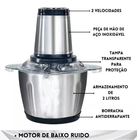 Processador de alimentos elétrico Grinder 2L 110V - Neverdie Store