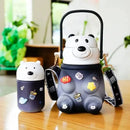 KIT Garrafas de Água 900ML + 200ML Infantil de Urso