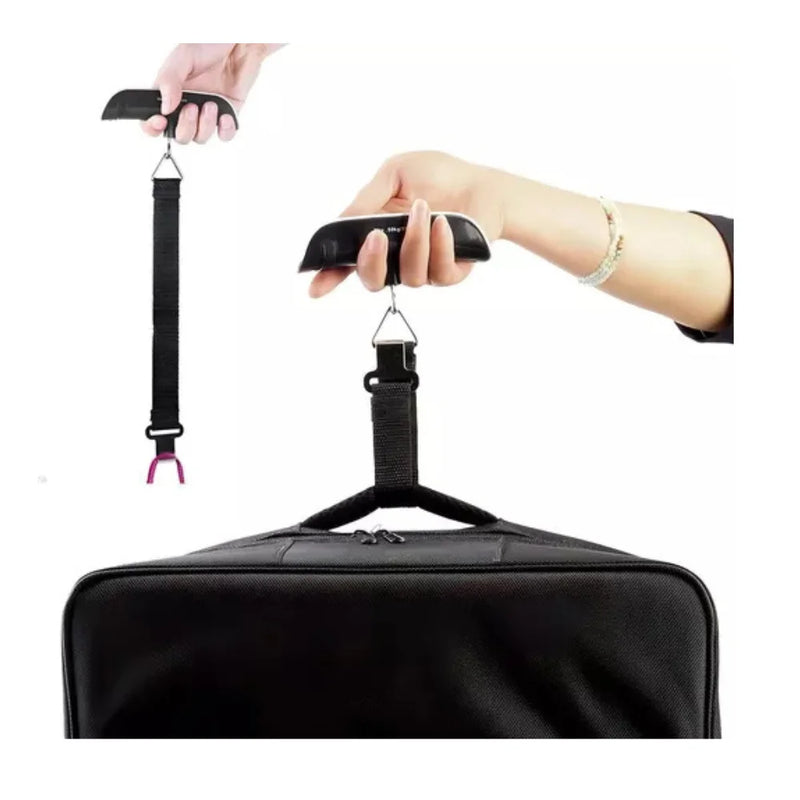 Balança Eletronica Bagagem Digital Mão Com Gancho Mala 50kg