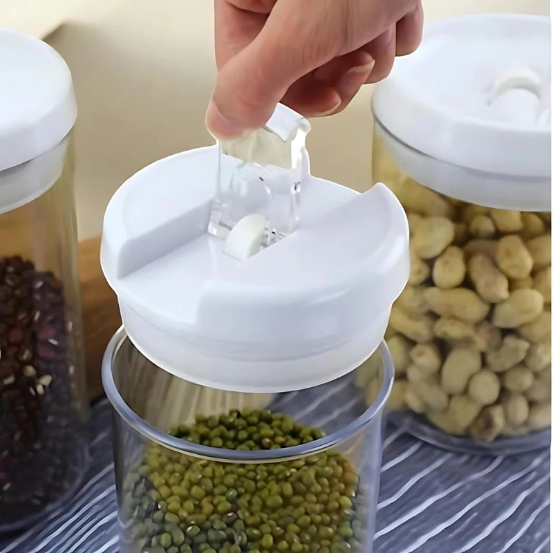 Pote hermético redondo multiuso de acrílico para cozinha de 2000 mL