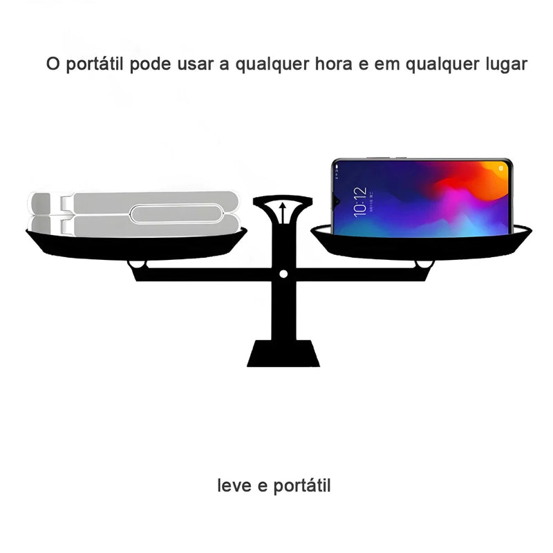 Suporte De Alumínio Ajustável/Regulável Para Notebook E Macbook Escritório