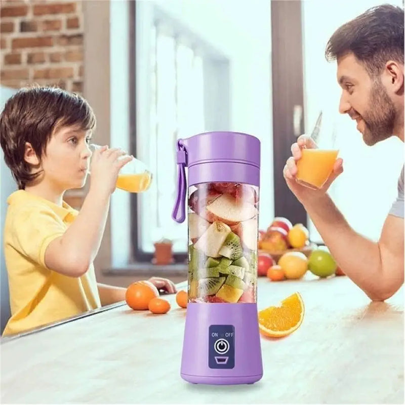 Mini Liquidificador Portátil USB Recarregável com 6 Lâminas