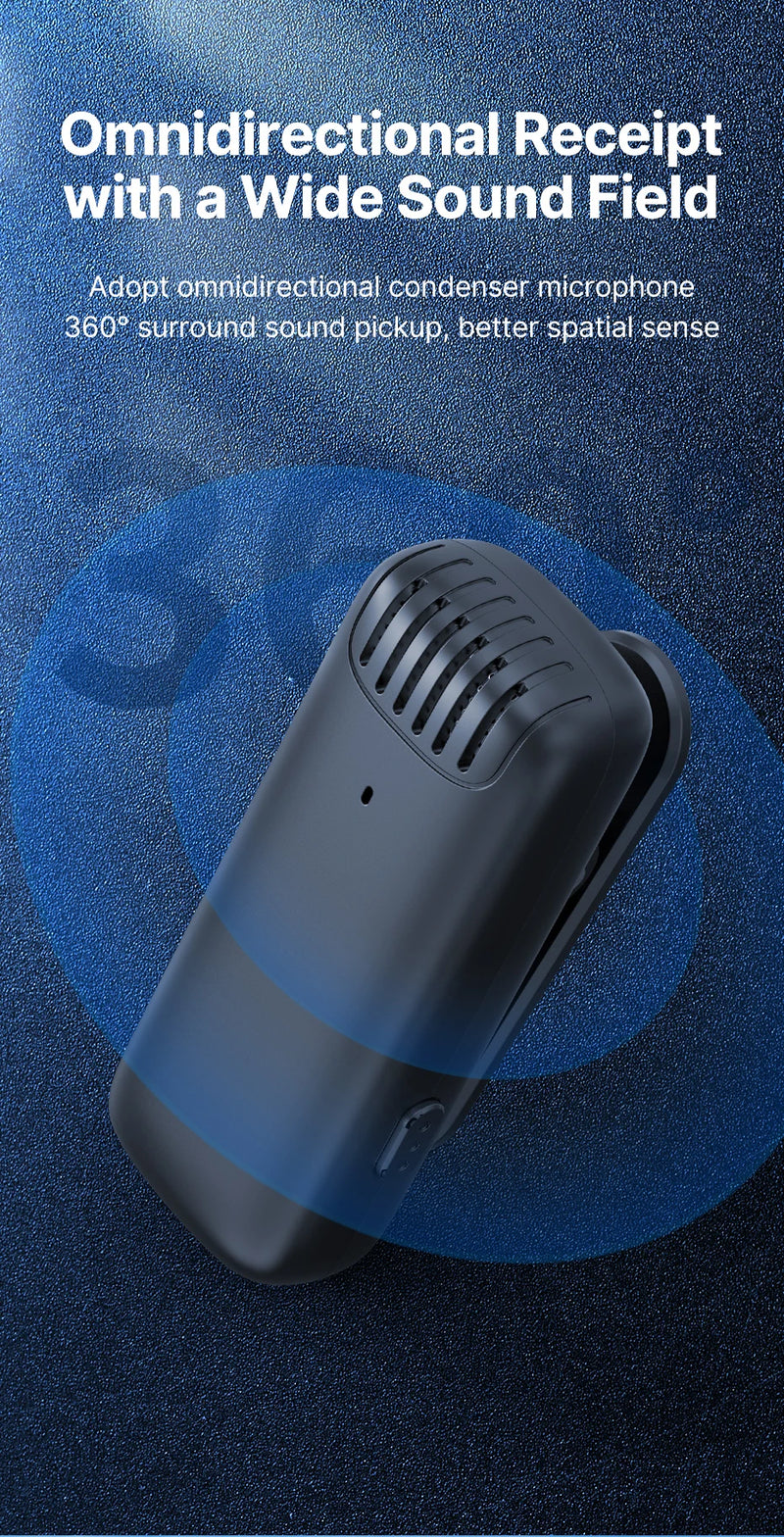 Microfone de lapela sem fio Ulanzi J12, conjunto de microfone de lapela para gravação de vídeo curto, mini microfone para iPhone 16, 15, 14, Android, transmissão ao vivo