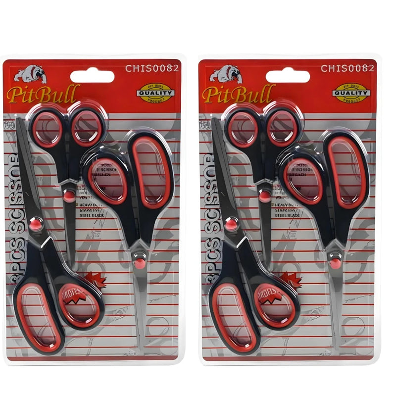 Kit com 3 tesouras de cabelo multifuncionais de aço inoxidável