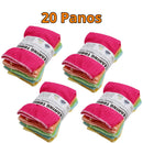 Kit com 5 Pano Mágico Microfibra Limpa Facil 30x30 Multiuso Ultra Soft Sem Fiapos