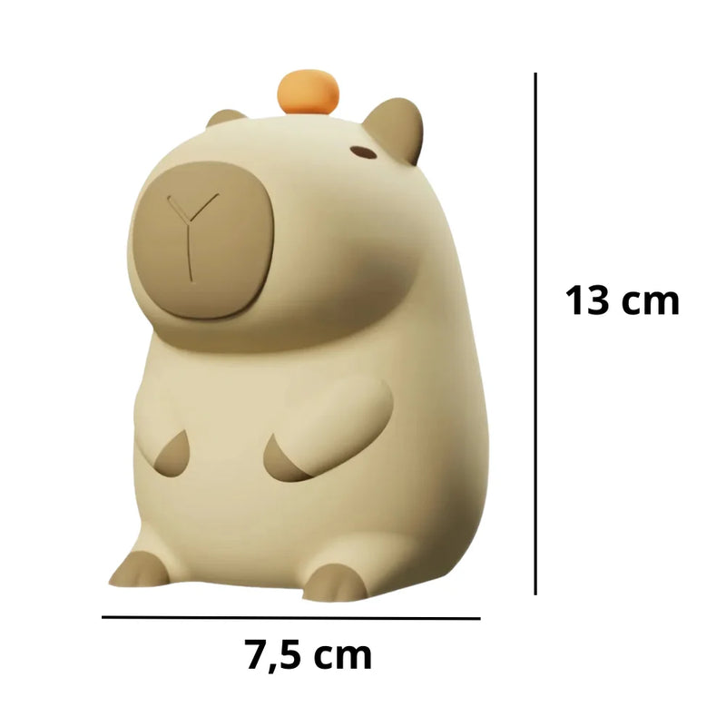 Luminária Silicone Capivara Noite Recarregável USB Touch Sleep Night Tiktok Abajur Infantil