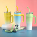 Copo térmico de aço inoxidável 1200 ml 1,2 litros com alça e canudo copo de aço inoxidável de alta qualidade e grande ca