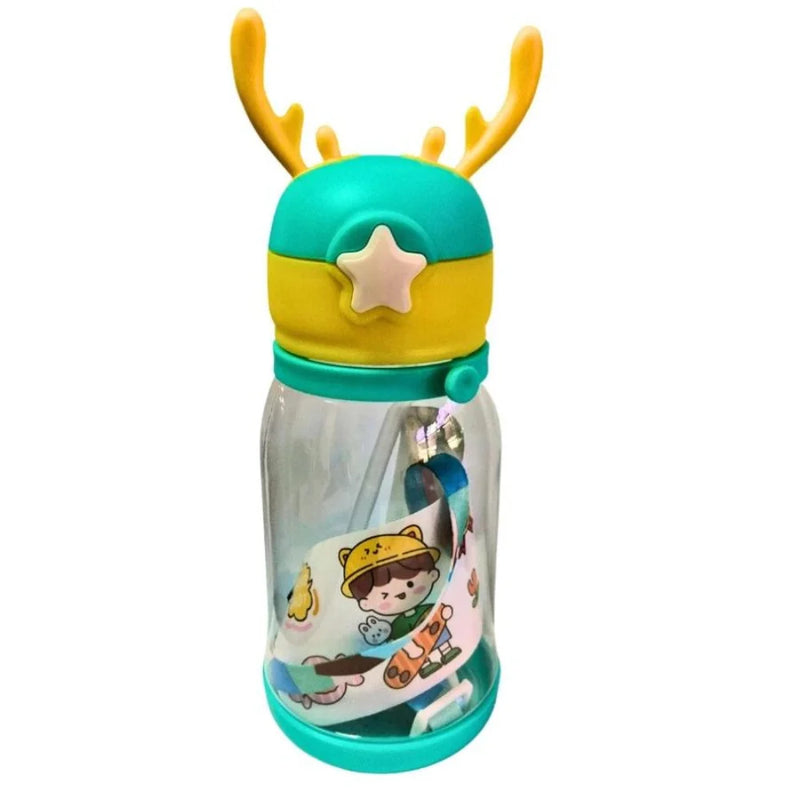 Garrafa de água infantil portátil Alce com desenho multicolorido