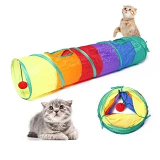 Brinquedo Para Pets Túnel Labirinto Para Gatos Colorido Top Divertido