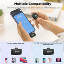 Microfone de lapela sem fio BOYA Omic D/U para iPhone, iPad, Android, smartphone com entrada Type-C, ideal para gravações ao vivo no YouTube, entrevistas e vlogs.