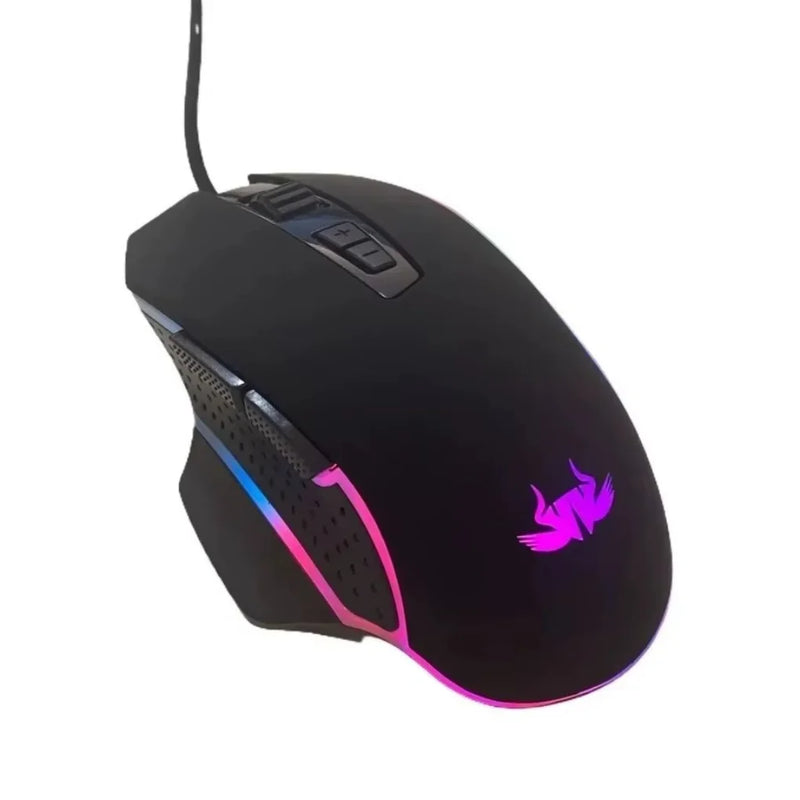Mouse Gamer com Fio RGB LED com Botões Laterais 4800DPI para Jogar Mouse Gamer Mouse PC Ergonômico para Computador Gamer