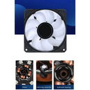 Cooler com ventoinha ARGB LED de 120 mm para gabinete de PC gamer, resfriamento super silencioso, iluminação eficiente, personalizável e de alto desempenho.