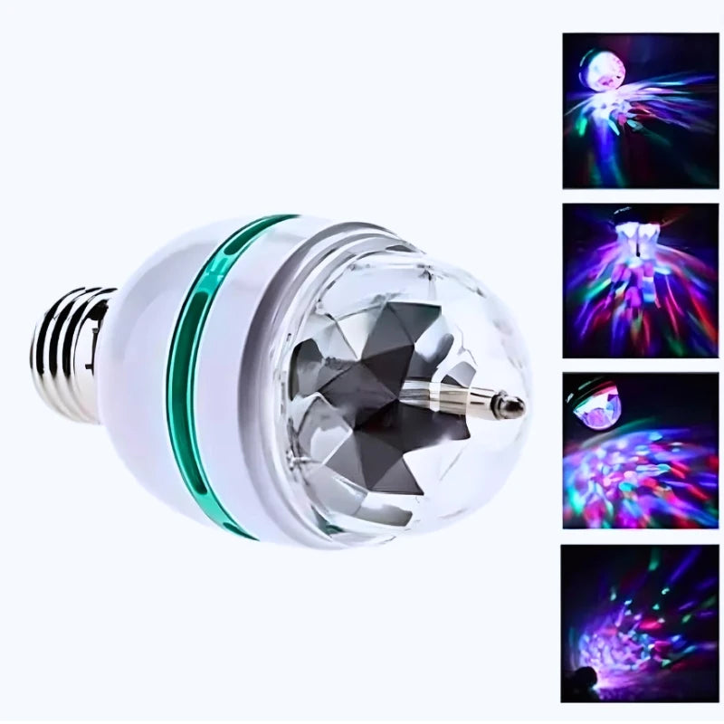 Lampada Giratória Rgb P/ Festas Bivolt + Adaptador Bivolt