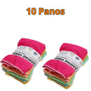 Kit com 5 Pano Mágico Microfibra Limpa Facil 30x30 Multiuso Ultra Soft Sem Fiapos