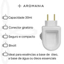 Kit Difusor Elétrico Aromatizador de Ambiente Bivolt + 2 Essências 15ml - Escolha a Sua