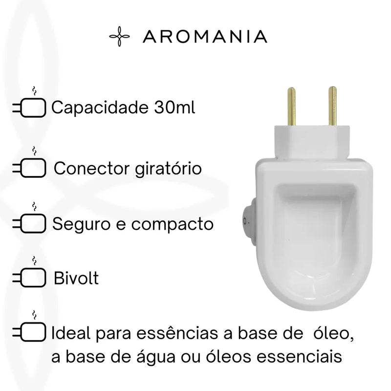 Kit Difusor Elétrico Aromatizador de Ambiente Bivolt + 2 Essências 15ml - Escolha a Sua