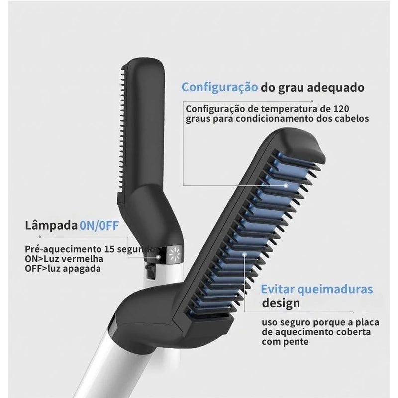 Chapinha Prancha Modeladora e Alisador de Cabelo e Barba Masculino