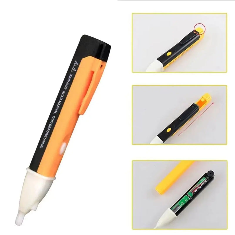 Caneta Detectora de Tensão Elétrica 90V 1000V AC com Alerta Visual e Sonoro para Teste de Corrente Exbon, Ferramenta para Eletricista