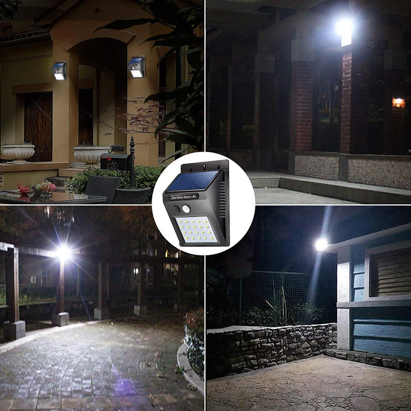 Luminária Solar com Sensor de Presença Automático e 20LED Iluminação Externa Eficiente