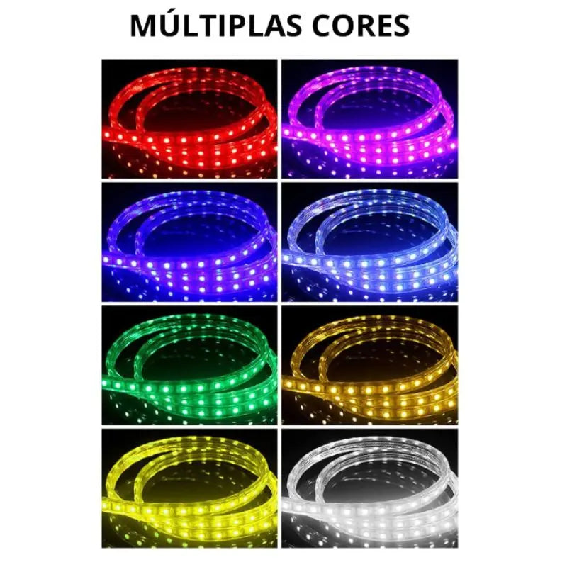 Fita LED colorida à prova d'água RGB com fonte e controle