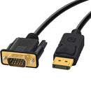 Cabo Adaptador Display Port VGA Full HD Plug Play para Notebook, Monitor, Projetor ATI e TV Mult-telas