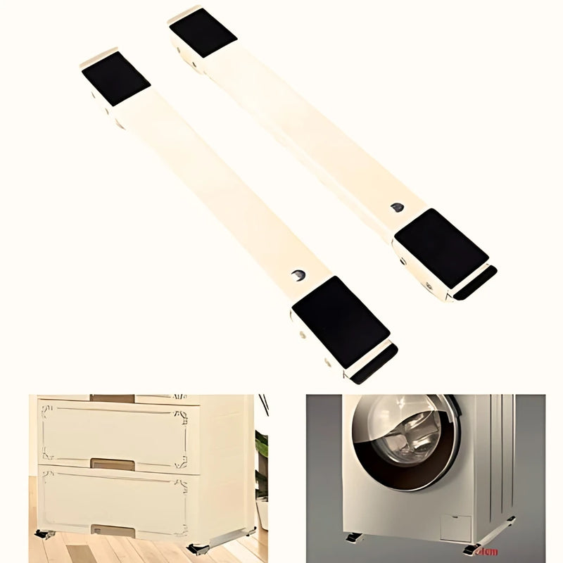 Conjunto de até 2 Bases com Rodas Ajustáveis Amparo Lavadora, Fogão, Geladeira e Objetos até 200 kg