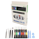 Kit de ferramentas com 16 peças para abrir e reparar celulares iPhone e Android. Ferramentas práticas, compactas e essenciais para manutenção.