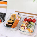 Lancheira de vidro resistente ao calor 400 ml selante retangular selante pote fit