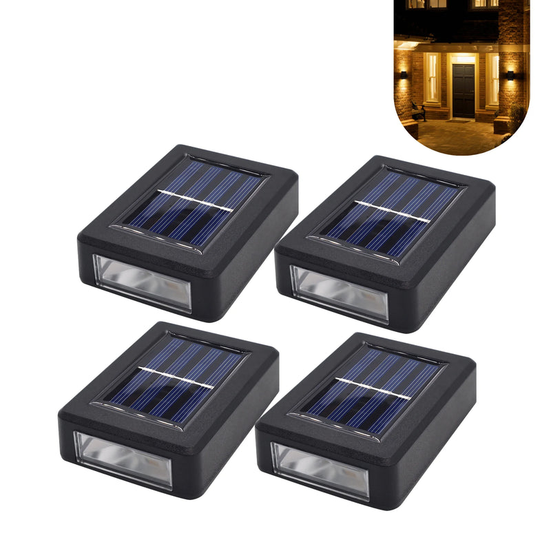 Kit 4 Luminária de Parede Slim Solar Lander 2 Focos Luz Quente