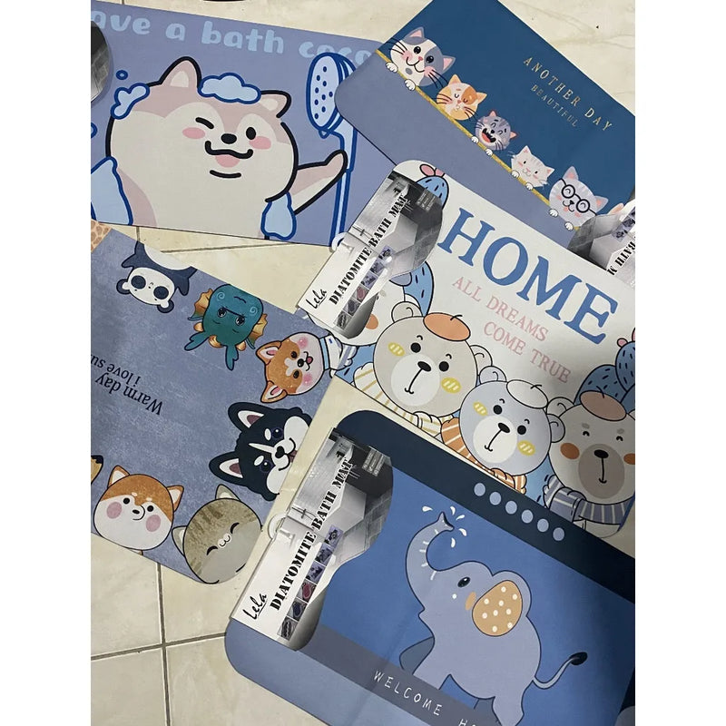 Tapete de banheiro absorve água antiderrapante secagem rápida 38x58cm