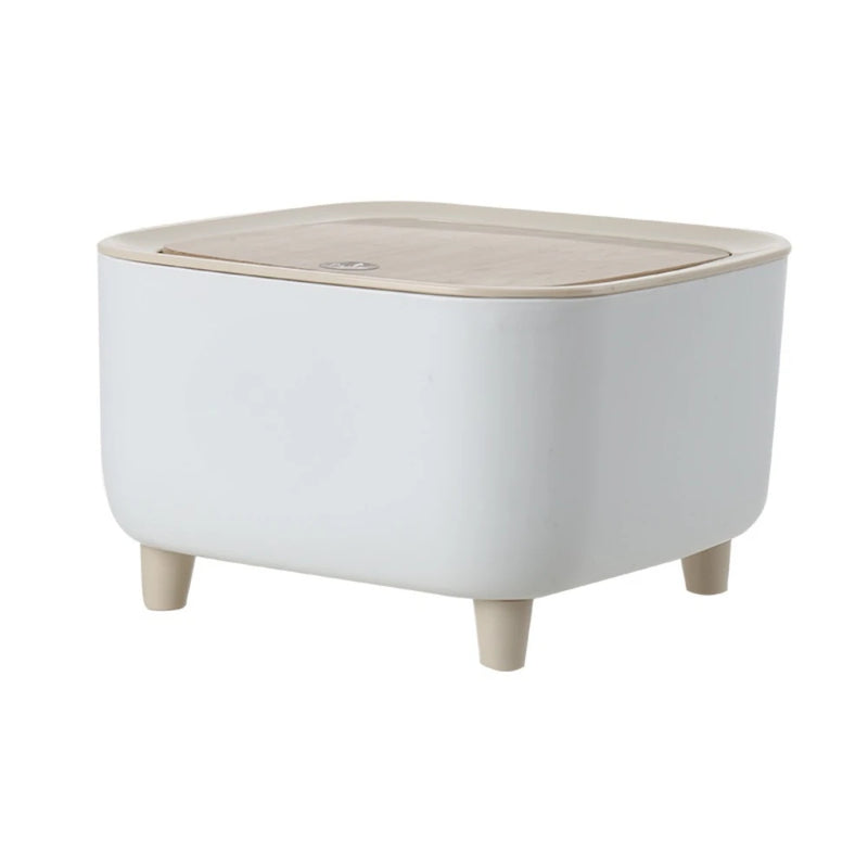 Lixeira Com Pés de Madeira Moderna Com Tampa de Pressão Para Sala Banheiro Cozinha Escritório 7L/10L