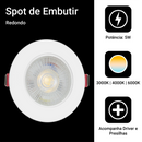 Kit 10 Spot Led 5w Dicróica Direcionável Redondo Embutir